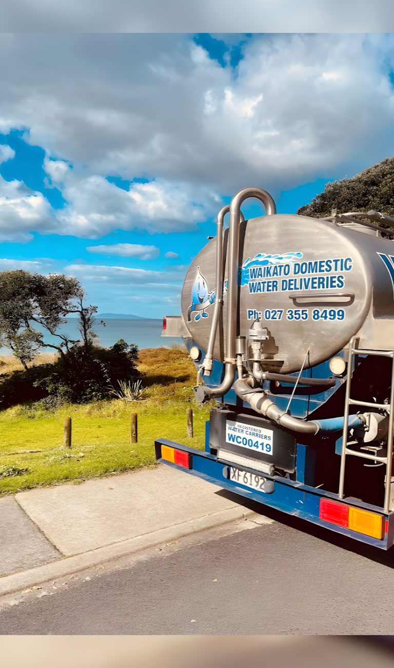 Waikato Domestic Water Deliveries Truck on Side of Road